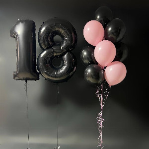 Balloon Set "Night Rose" with delivery Saint Petersburg