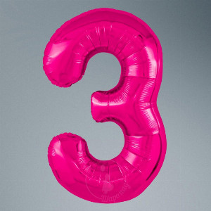 Number Balloon "Fuchsia 3" with delivery Saint Petersburg