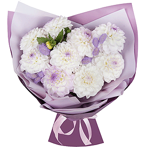 White Dahlia - 15, Dried flowers decor, Wrapping Paper