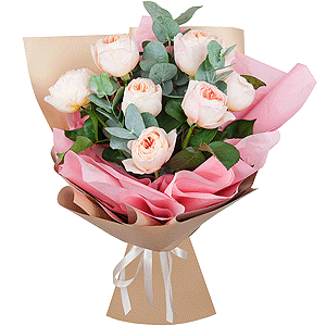 David Austin peonyroses - 15, Eucalyptus Cinerea, Wrapping Paper