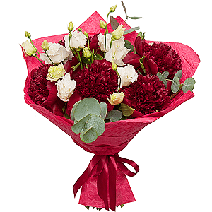 Peonies - 9, lisianthus - 4, Eucalyptus Cinerea, Wrapping Paper
