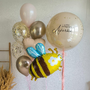 Golden Bee Balloon Set with delivery Omsk