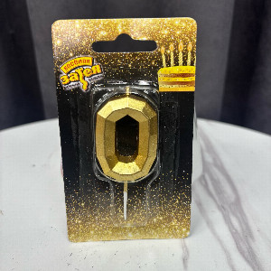 Gold Number Candle "0" with delivery Perm