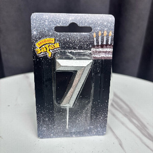Silver Number Candle "7" with delivery Perm