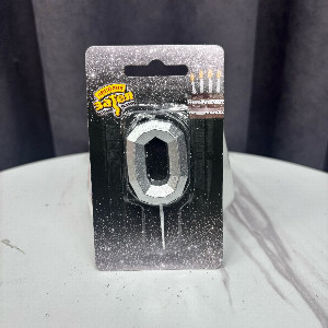 Candle "Silver Number 0" with delivery Perm