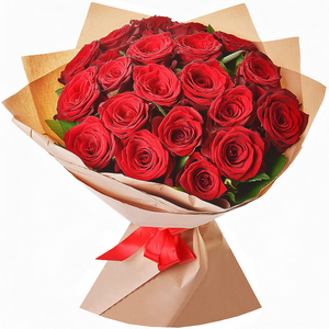 Red rose 50 cm - 23, Ruscus, Wrapping Paper