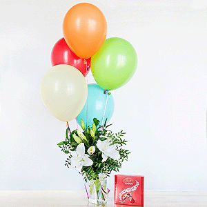 Gift set "Lilies, sweets and balloons" with delivery Tver