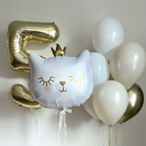 Set of balloons "Princess cat" white with delivery Saint Petersburg