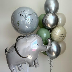 Set of balloons for discharge from the maternity hospital "Happy Elephant" with delivery Saint Petersburg