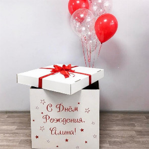Коробка-сюрприз "Красный букет" с доставкой в Санкт-Петербурге