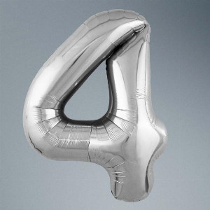Number Balloon "Silver 4" with delivery Saint Petersburg