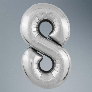Number Balloon "Silver 8" with delivery Saint Petersburg