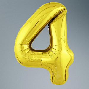 Number Balloon "Gold 4" with delivery Saint Petersburg