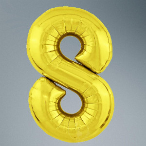 Number Balloon "Gold 8" with delivery Saint Petersburg