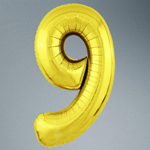 Шар-цифра "Золото 9" с доставкой в Санкт-Петербурге