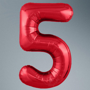 Number Balloon "Red 5" with delivery Saint Petersburg