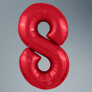 Number Balloon "Red 8" with delivery Saint Petersburg