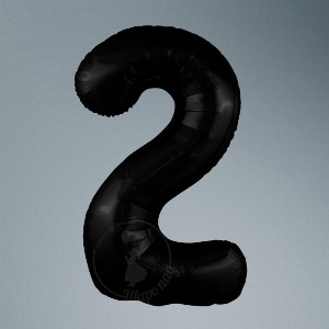 Number Balloon "Black 2" with delivery Saint Petersburg