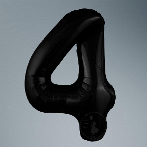 Number Balloon "Black 4" with delivery Saint Petersburg