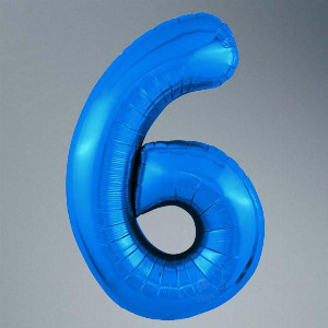 Number Balloon "Blue 6" with delivery Saint Petersburg