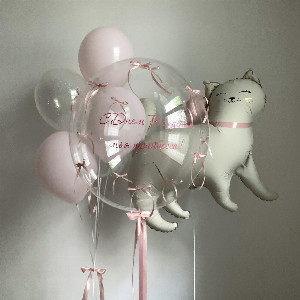Balloons for girls "Glamorous cat" with delivery Saint Petersburg