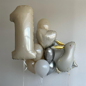 Balloon Set "Gray Bunny" with delivery Saint Petersburg