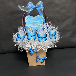 Heart-Winged Butterfly Basket with delivery Saint Petersburg