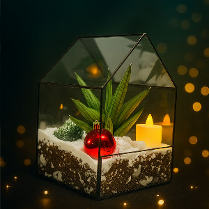 Florarium "House" With Sansevieria Star with delivery Krasnodar