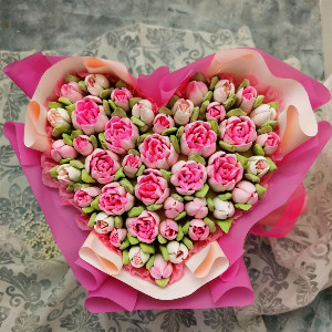 Marshmallow Bouquet "Tulip Heart" with delivery Moscow