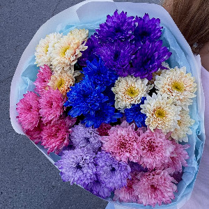 Floral Rainbow Bouquet of Spray Chrysanthemums with delivery Tyumen