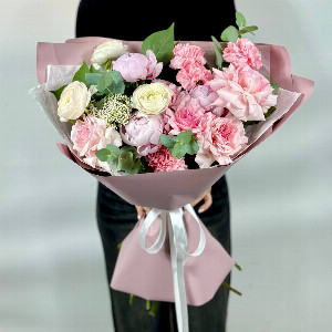 Azure Contrast Peony Bouquet with delivery Moscow