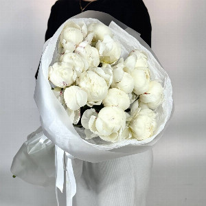 Eucalyptus Snow Peony Bouquet with delivery Moscow