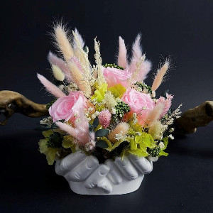 Roses in Palms Dried Flower Arrangement with delivery Moscow