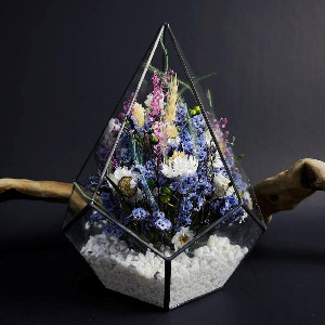 Lavender Daisies Botanical Glass Terrarium with delivery Moscow