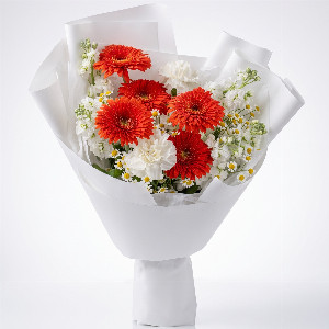 Graphics of Color Bouquet with Orange Gerberas with delivery Saint Petersburg