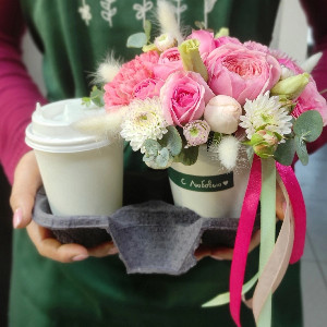 Coffee Dawn Flower & Coffee Set with delivery Arkhangelsk