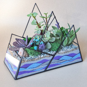 Geometric Terrarium "Emerald Peak" with Succulents with delivery Saint Petersburg