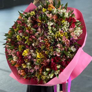 Rainbow Kaleidoscope Alstroemeria Bouquet with delivery Brest