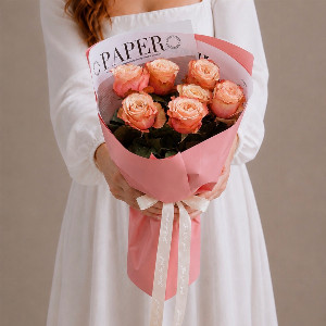 Peach Sunset Bouquet of Peony Roses with delivery Izhevsk