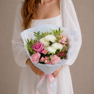 Reserved Dream Bouquet with Pink Roses with delivery Izhevsk