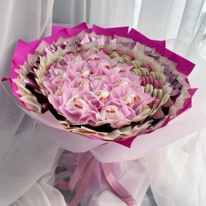 Sweet Waltz Macaron and Raffaello Bouquet with delivery Tyumen