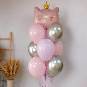 Marshmallow Princess Kitty Balloon Fountain with delivery Omsk