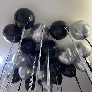 Silver Noir Ceiling Balloons with delivery Omsk