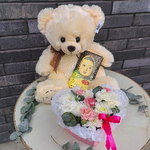 Gift Set "Sweet Hugs" with a Soft Teddy Bear with delivery Tyumen