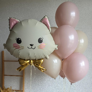 Golden Bow Helium Balloon Set with Powder Fountain with delivery Omsk
