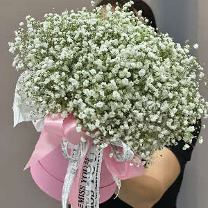 Arrangement "Snow White Flair" with Baby's Breath with delivery Belgorod