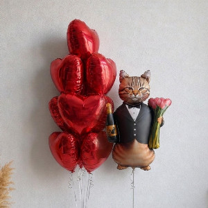 Balloon Set "Your Cat's Love" with Balloon Fountain with delivery Omsk