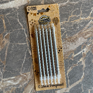 Silver Cake Candles "Silver Frost" 6 pcs. with delivery Krasnodar