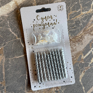Silver Cake Candles "Silver Shine" 10 pcs. with delivery Krasnodar