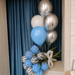 Bouquet "Blue Glow" with Helium Balloons with delivery Chelyabinsk